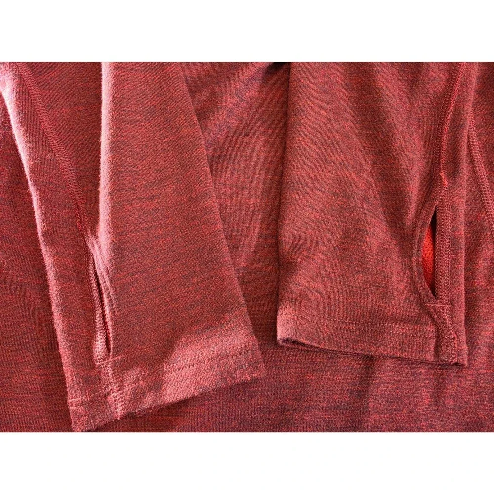Nike Running Dri-FIT Long Sleeve Shirt Womens Small Red Heathered Thumbhole Top